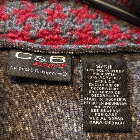 C&B Sport Charcoal Knobby Fleece Christmas Sweater EUC Generously Small - Picture 8 of 12